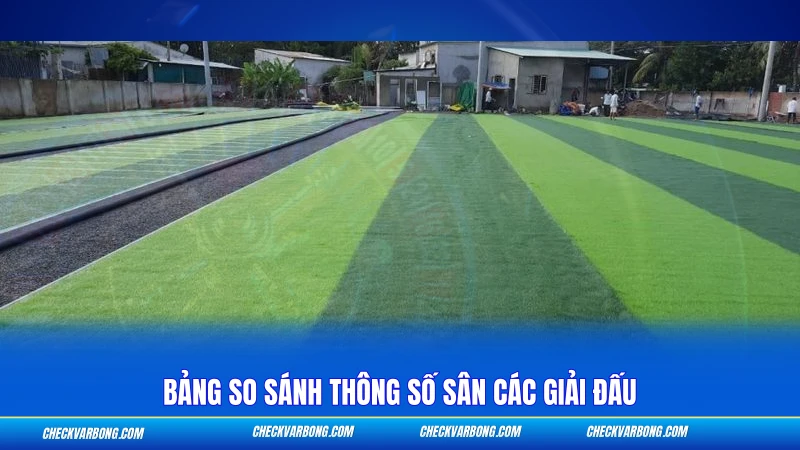 Kích Thước Sân Bóng Đá 7 Người - Thông Số Chuẩn VFF 4 Bảng so sánh thông số sân các giải đấu