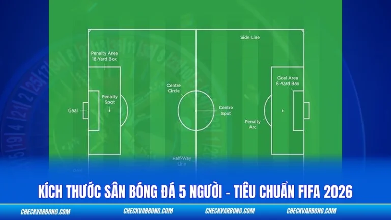 Kích Thước Sân Bóng Đá 5 Người – Tiêu Chuẩn FIFA 2026 Kích Thước Sân Bóng Đá 5 Người - Tiêu Chuẩn FIFA 2026